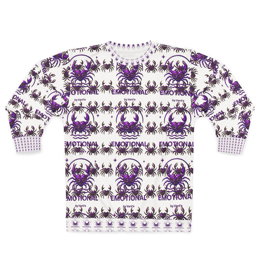 Emotional Vibe Unisex Sweatshirt - Purple Skull & Spider Design