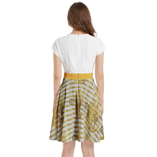 Short Sleeve Casual A-Line Midi Dress - Emotional by Vante