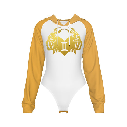 All-Over Print Women's Raglan Sleeve Hooded Bodysuit