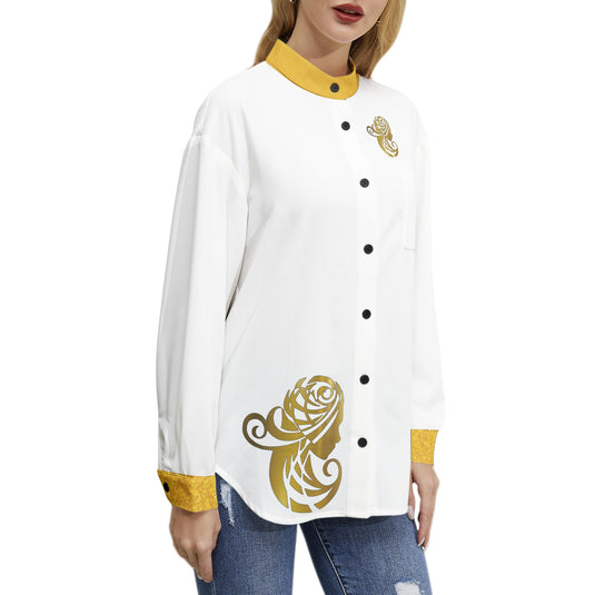 Long Sleeve Button Up Casual Shirt Top - Emotional by Vante