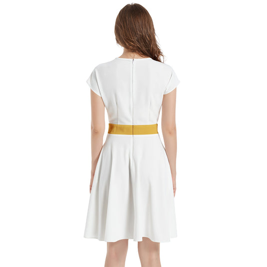 Short Sleeve Casual A-Line Midi Dress - Emotional by Vante