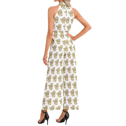 Halter Neck Buckle Belted Jumpsuit - Emotional by Vante