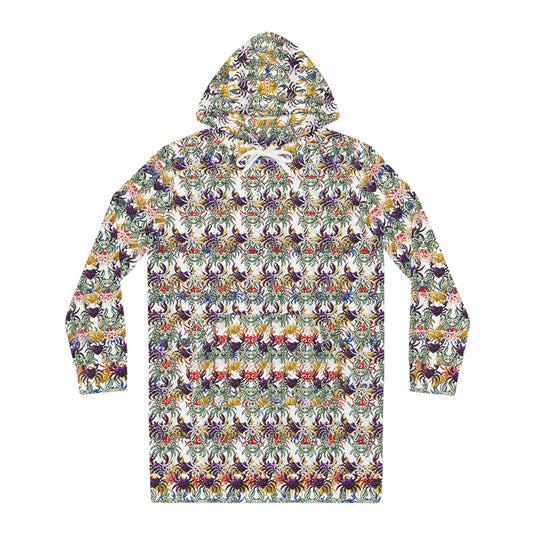 Colorful Floral Hoodie Dress, Cozy Lounge Dress, Casual T-Shirt Dress, Perfect for Spring & Summer, Great Gift for Women