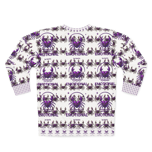 Emotional Vibe Unisex Sweatshirt - Purple Skull & Spider Design