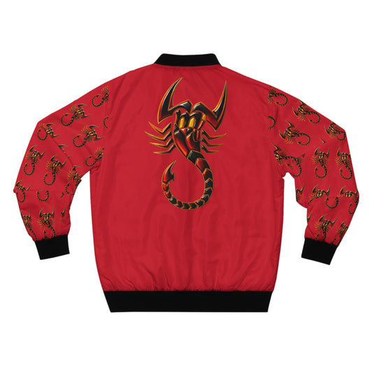 Bold Scorpion AOP Bomber Jacket | Unique Streetwear for Men, Trendy Outerwear, Stylish Layering, Gift for Him