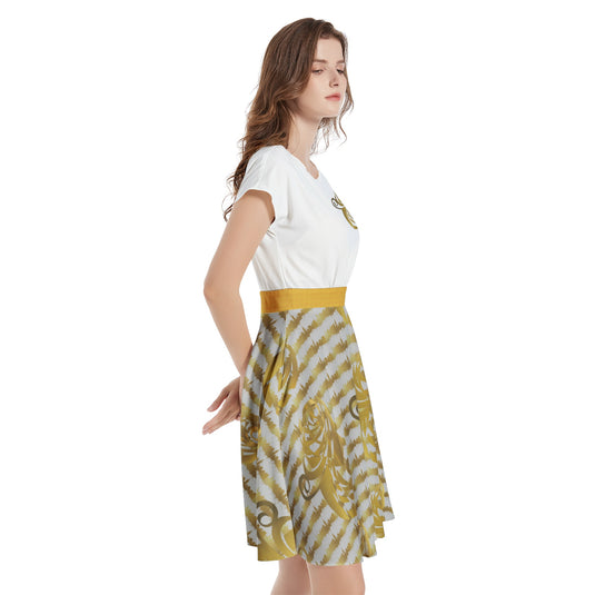 Short Sleeve  Casual A-Line Midi Dress - Emotional by Vante