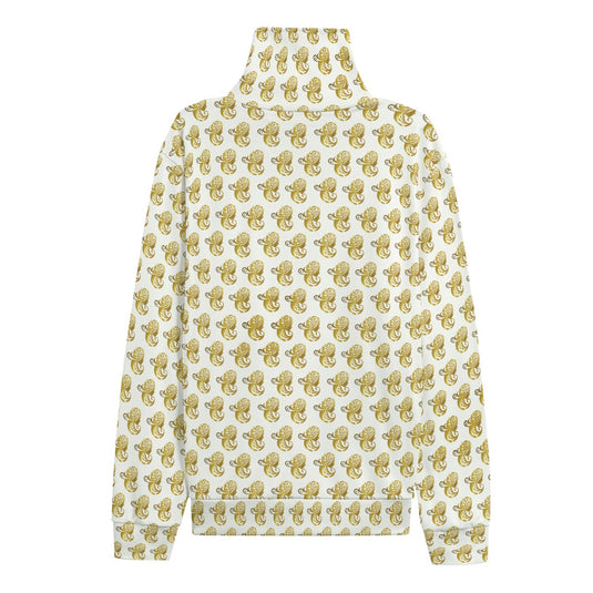 Turtleneck Knitted Fleece Sweater