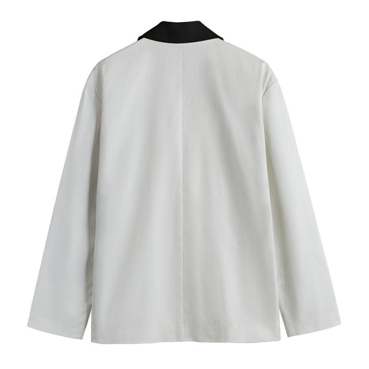 All-Over Print Men's Casual Flat Lapel Collar Blazer | 245GSM Cotton