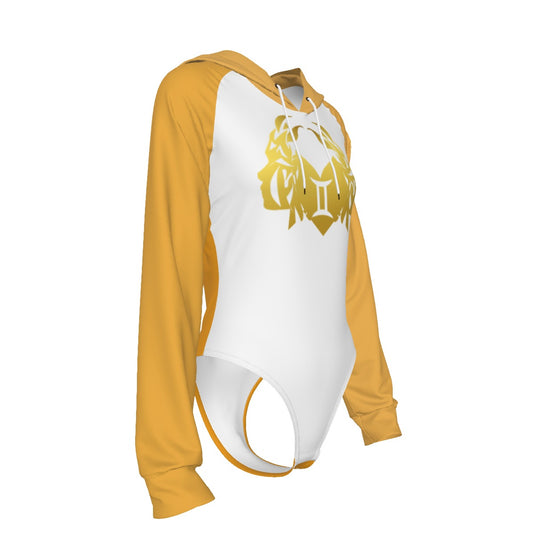 All-Over Print Women's Raglan Sleeve Hooded Bodysuit