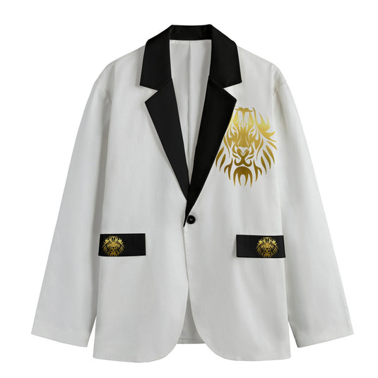 All-Over Print Men's Casual Flat Lapel Collar Blazer | 245GSM Cotton